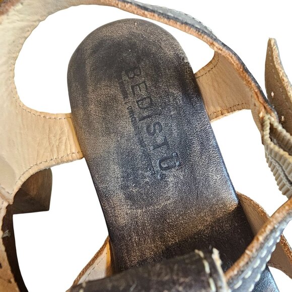 Bed Stu Caitlin F376002 Womens Brown Leather Hook & Loop Heeled Sandals Shoes - Picture 10 of 11